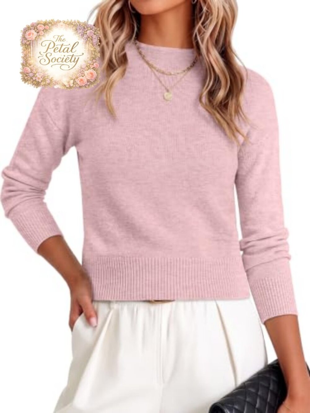 Women's Long Sleeve Mock Neck Ribbed Knit Crop Sweater Lightweight Pullover